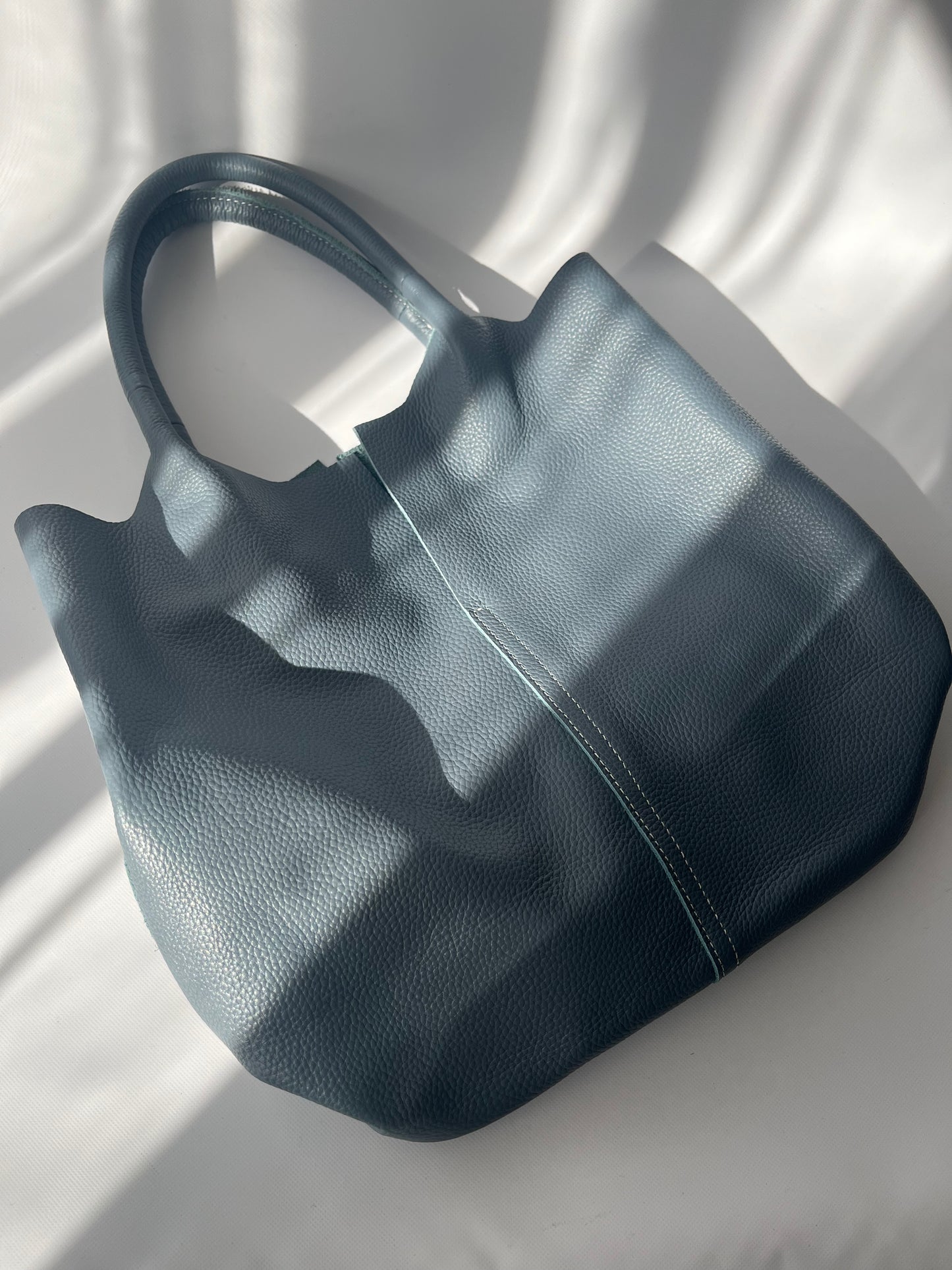 Slit tote bag(Blue gray)