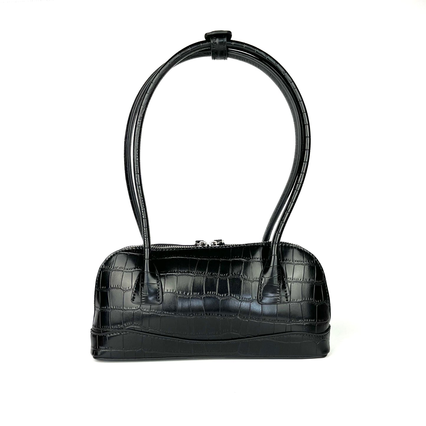 Crocodile shoulder bag (Black)